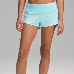 Lululemon Athletica Cyan Blue Speed Up Low Rise Lined Short 2.5" Size 2